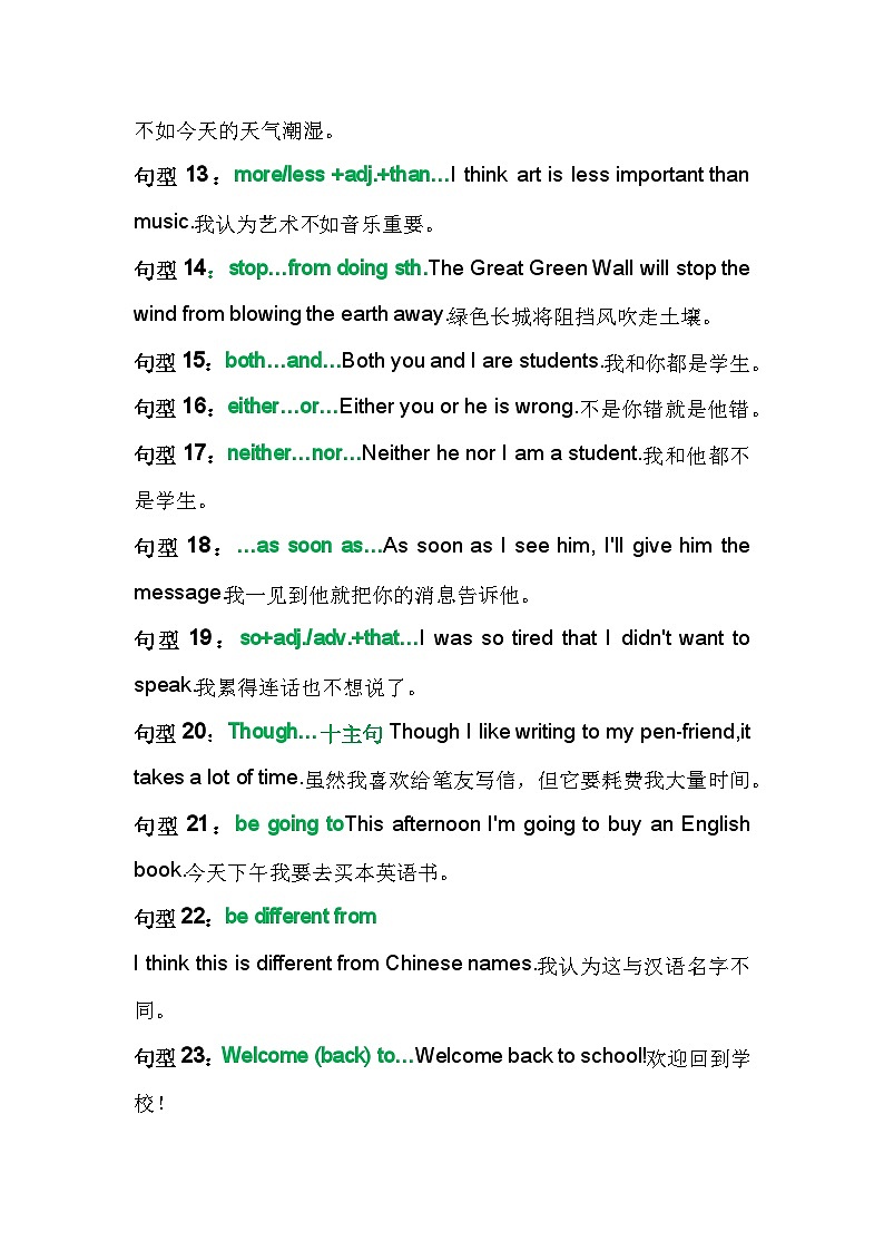 初中英语考试50 个必考句型第2页