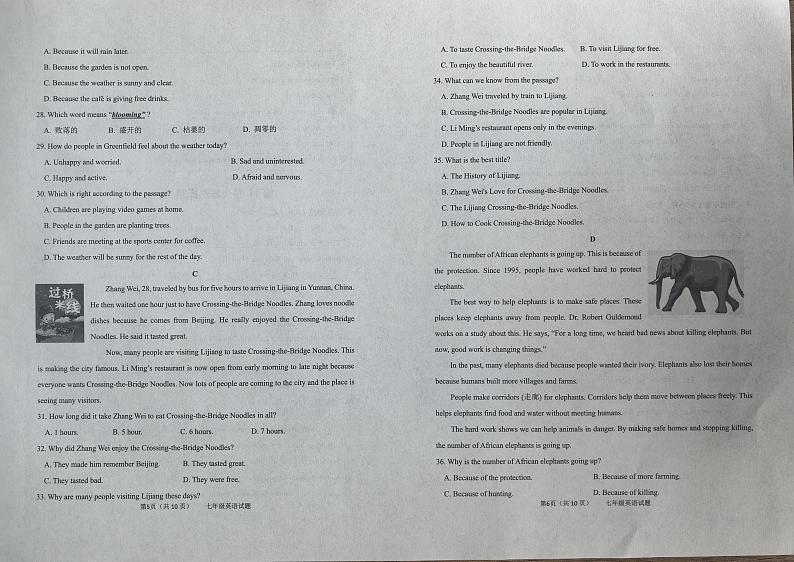 山东省滨州市滨城区2023-2024学年七年级下学期期末考试英语试题03