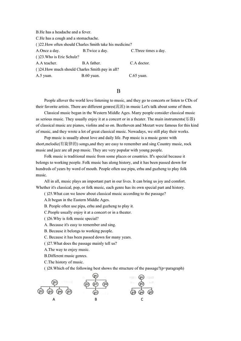 [英语][期末]2023～2024学年山东省临沂市沂南县下学期八年级期末英语试题(无答案)03