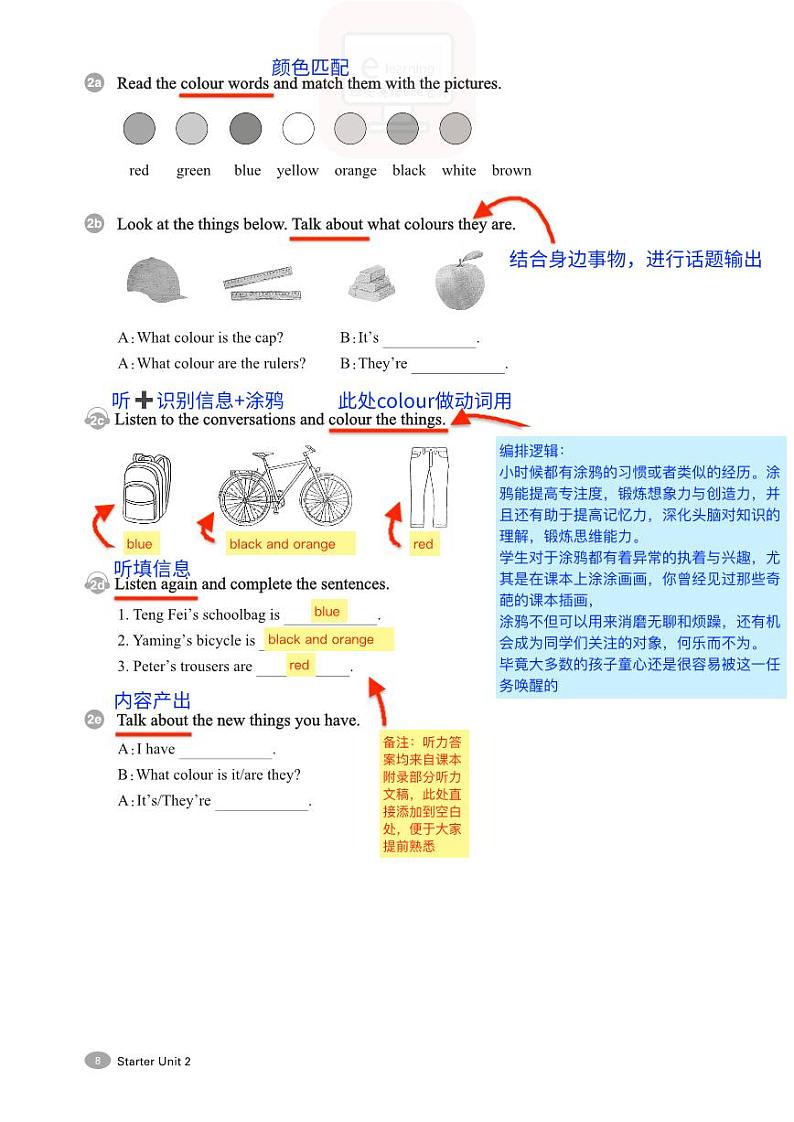 2024七上人教版新教材英语 教师备课学案笔记 starter unit 2 Keep Tidy02