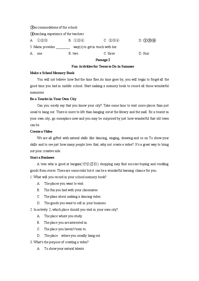 2024天津中考英语二轮重难题型研究复习专题 题型二 阅读理解  (含答案)第2页