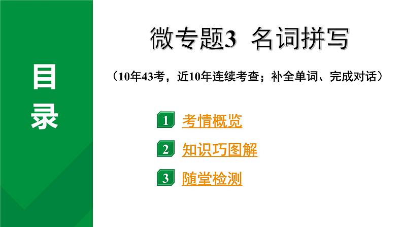 2024中考英语二轮复习第二部分专题二微专题3名词拼写(课件)第2页