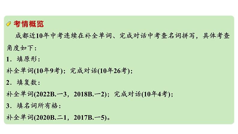 2024中考英语二轮复习第二部分专题二微专题3名词拼写(课件)第3页