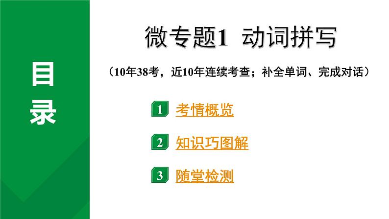 2024中考英语二轮复习第二部分专题一微专题1动词拼写(课件)第2页