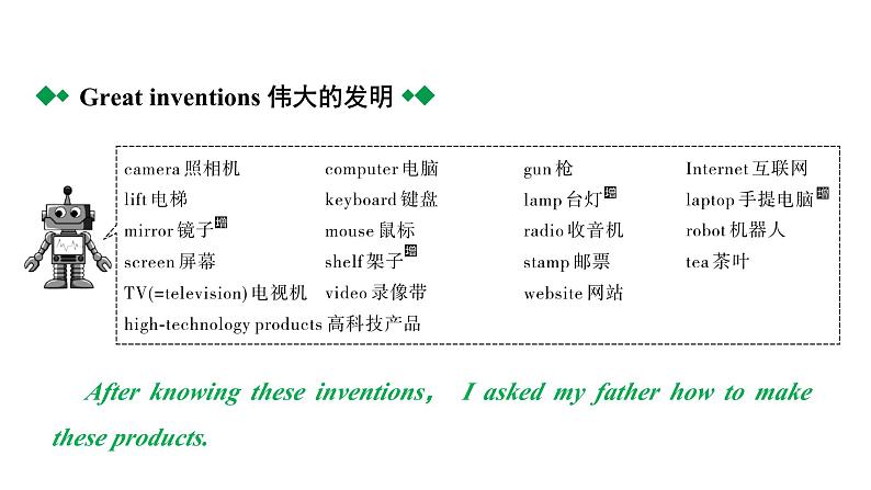 2024中考英语二轮复习第一部分人与社会(十五)科学技术与工程，人类发明与创新(课件)第3页