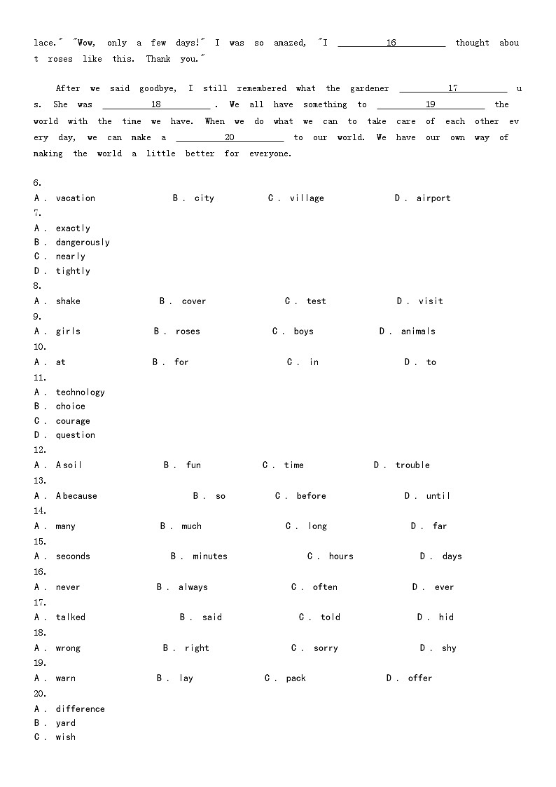 [英语]河北省张家口市桥西区2023-2024学年八年级下学期期中考试英语试题第2页