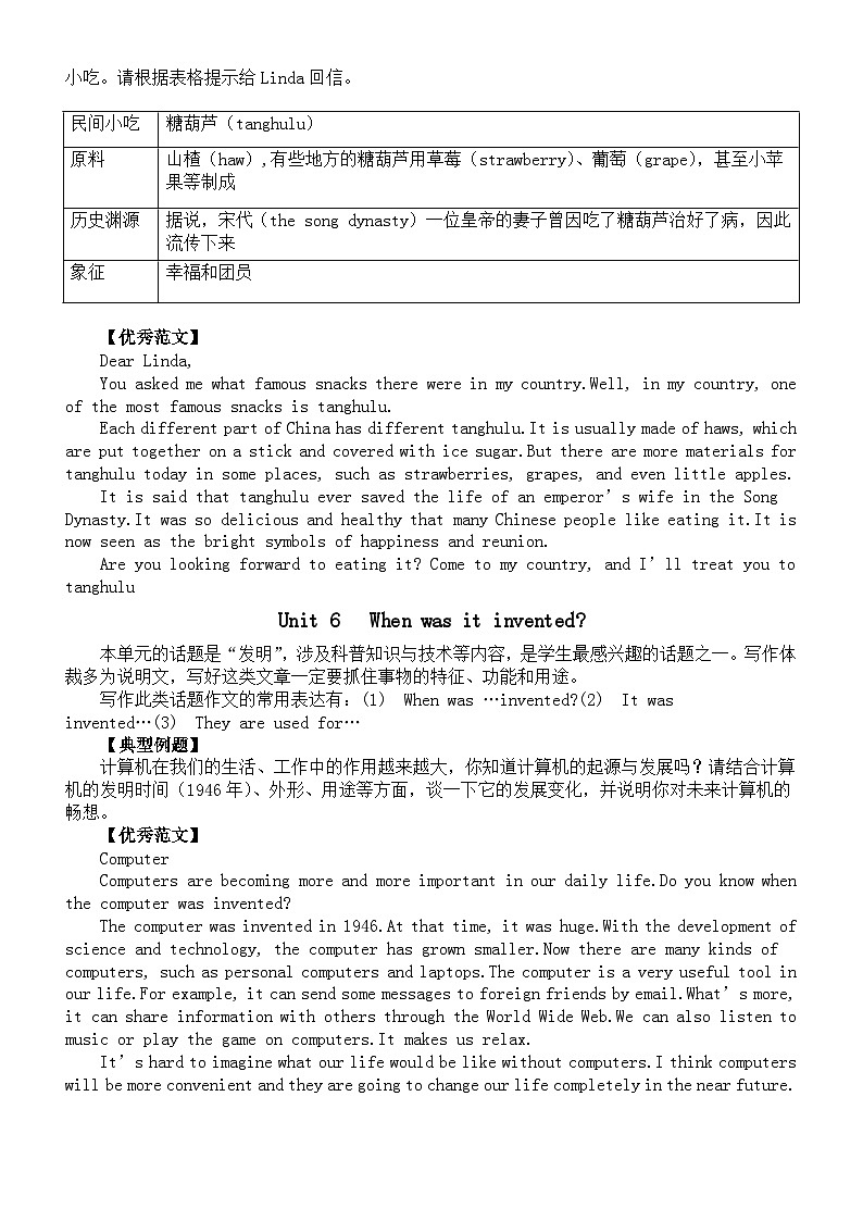 初中英语人教新目标九年级全册单元话题作文范文03