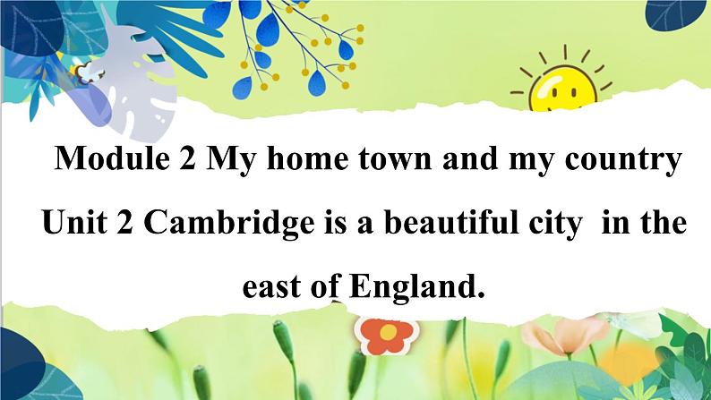 外研版英语八年级上册 M2 Unit 2 Cambridge is a beautiful city in the east of England PPT课件+教案01