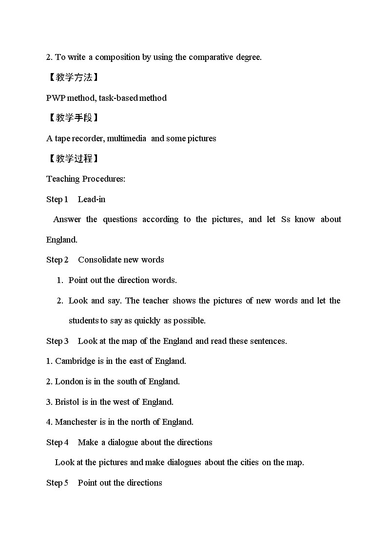 外研版英语八年级上册 M2 Unit 2 Cambridge is a beautiful city in the east of England PPT课件+教案02