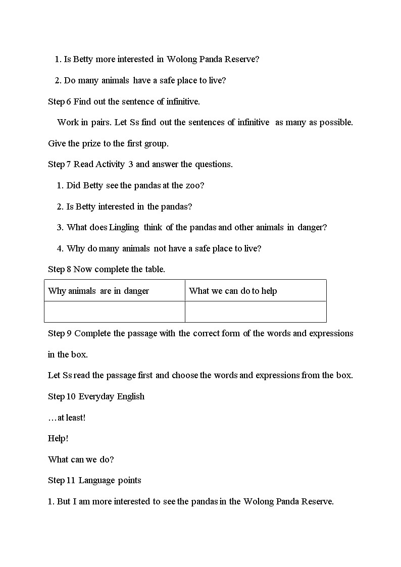 外研版英语八年级上册 M6 Unit 2 The WWF is working hard to save them all PPT课件+教案03