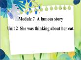 外研版英语八年级上册 M7 Unit 2 She was thinking about her cat PPT课件+教案