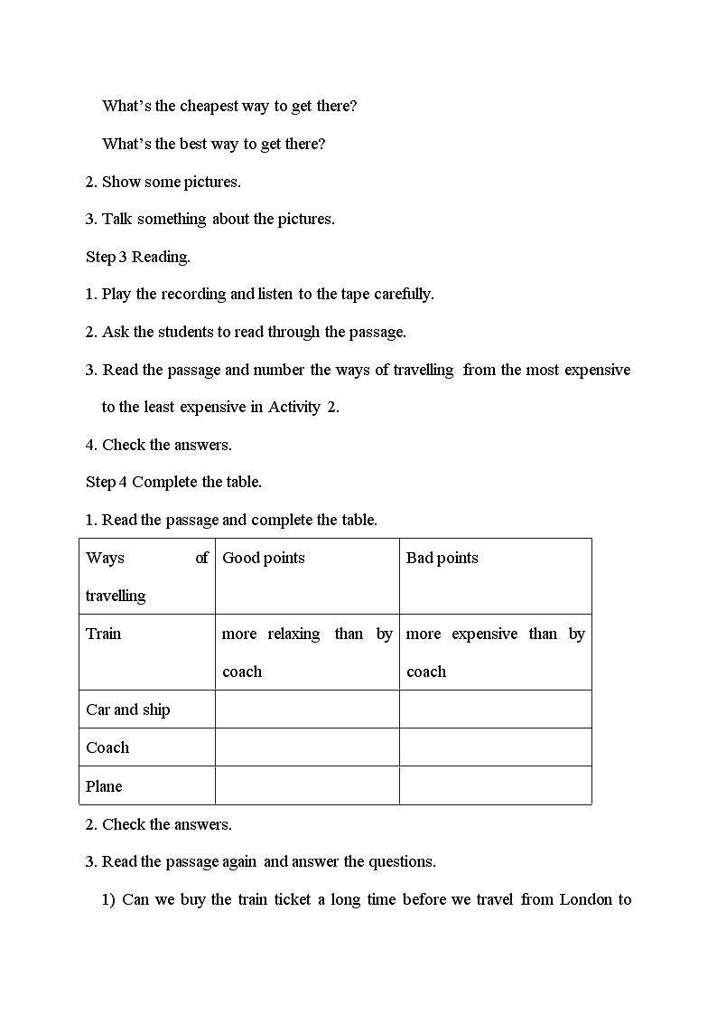 外研版英语八年级上册 M4 Unit 2 What is the best way to travel PPT课件+教案02