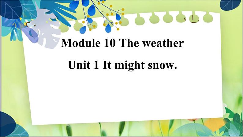 外研版英语八年级上册 M10 Unit 1 It might snow PPT课件+教案01