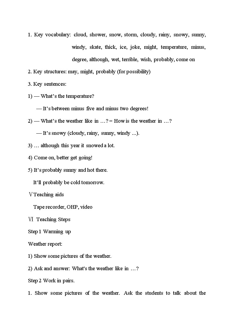 外研版英语八年级上册 M10 Unit 1 It might snow PPT课件+教案03