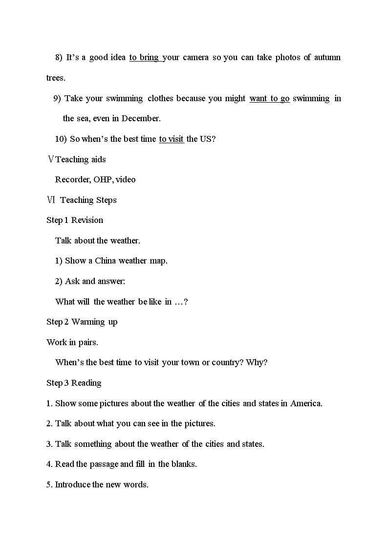 外研版英语八年级上册 M10 Unit 2 The weather is fine all year round. PPT课件+教案02