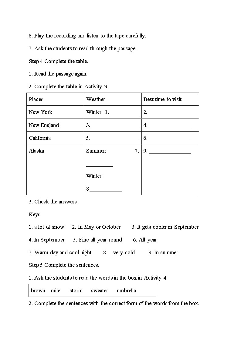 外研版英语八年级上册 M10 Unit 2 The weather is fine all year round. PPT课件+教案03