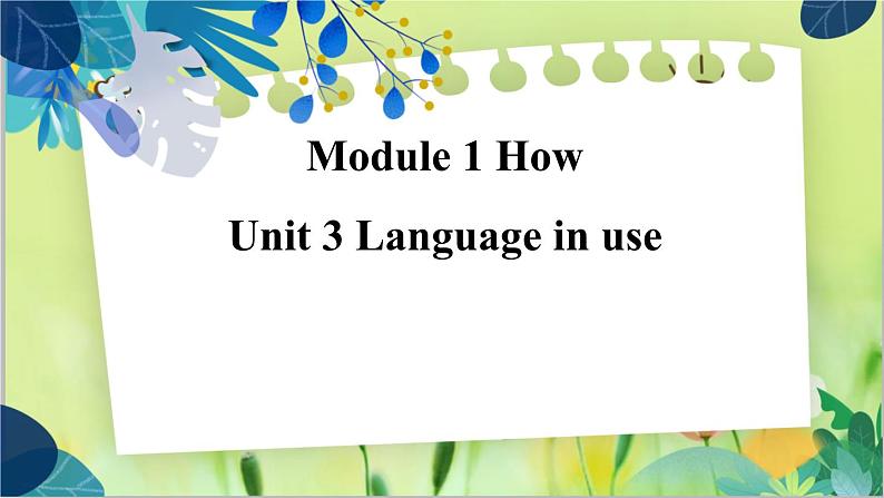 外研版英语八年级上册 M11 Unit 3 Language in use PPT课件+教案01