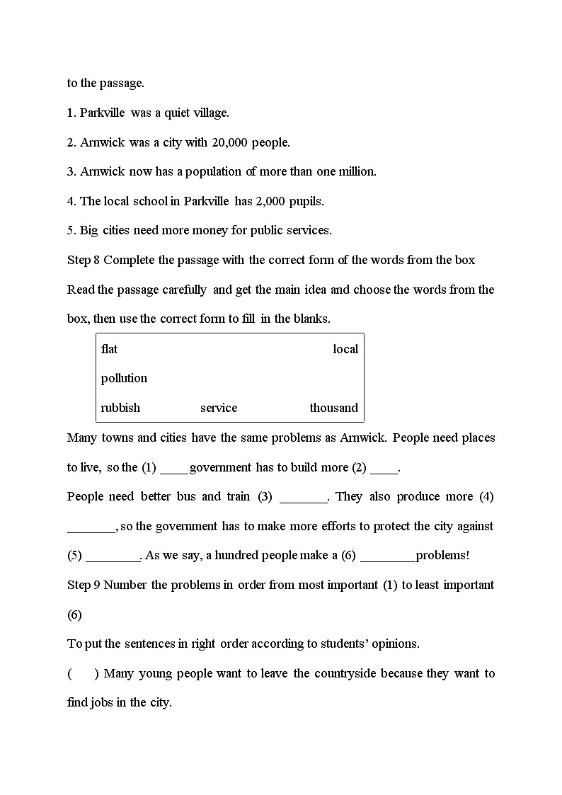 外研版英语八年级上册 Module 9 Unit 2 Arnwick was a city with 200，000 people PPT课件+教案03