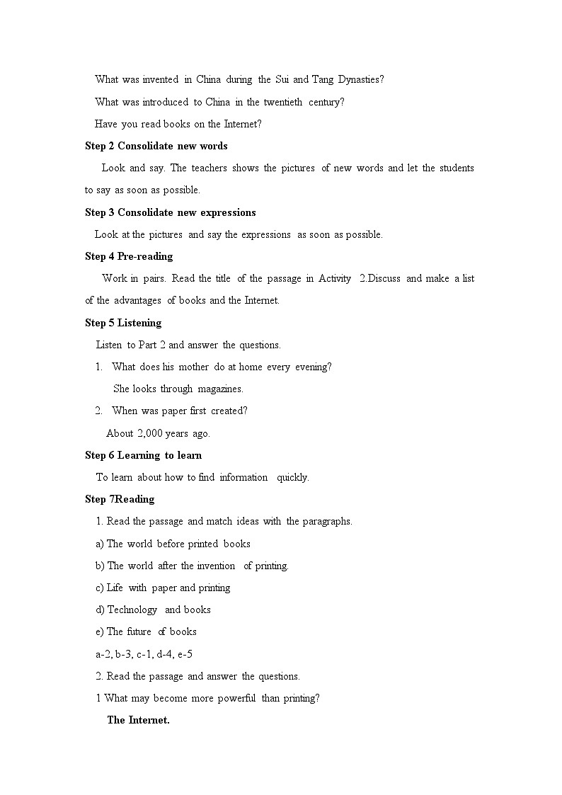 外研版英语九年级上册 M9 Unit 2 Will books be replaced by the Internet ？ PPT课件+教案02