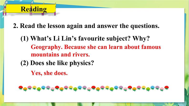 英语冀教版八年级上册 Unit 2 9. Lesson 9 I Don’t Want to Miss Geography! PPT课件第7页