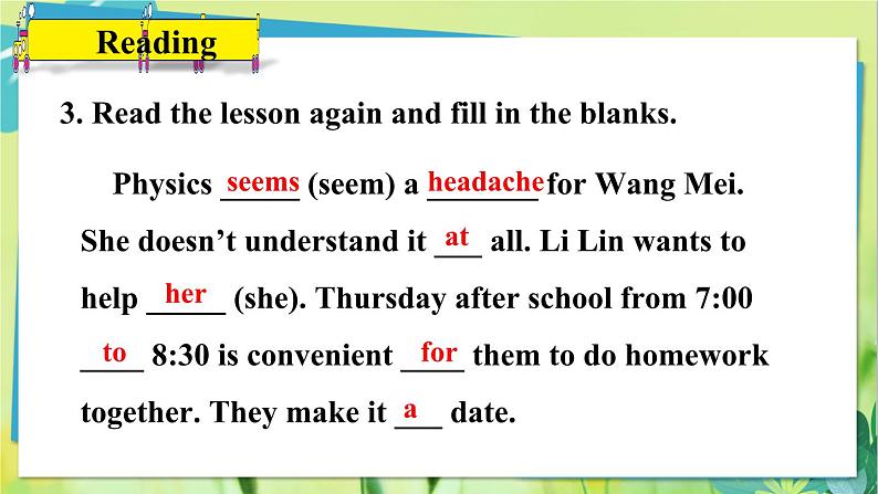 英语冀教版八年级上册 Unit 2 9. Lesson 9 I Don’t Want to Miss Geography! PPT课件第8页