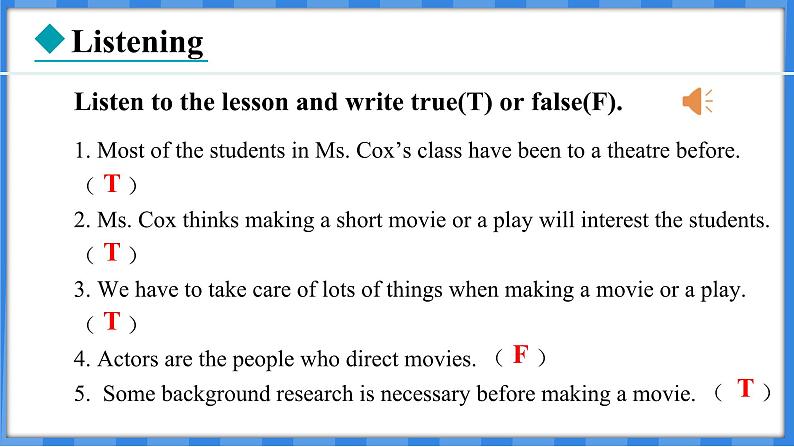 Lesson 31  A Movie or a Play（课件） 2024-2025学年冀教版英语九年级上册05