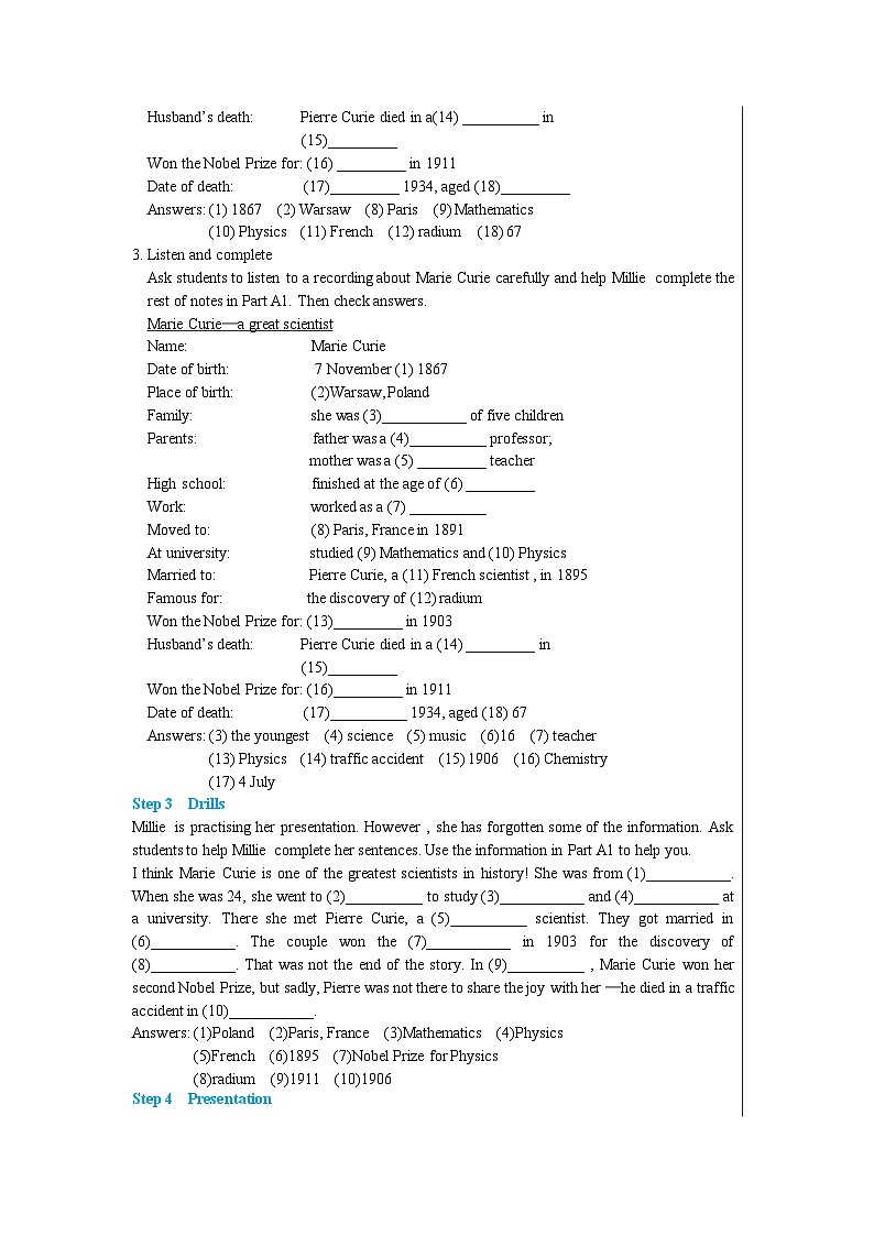 Unit 2 Integrated skills & Study skills教案第3页