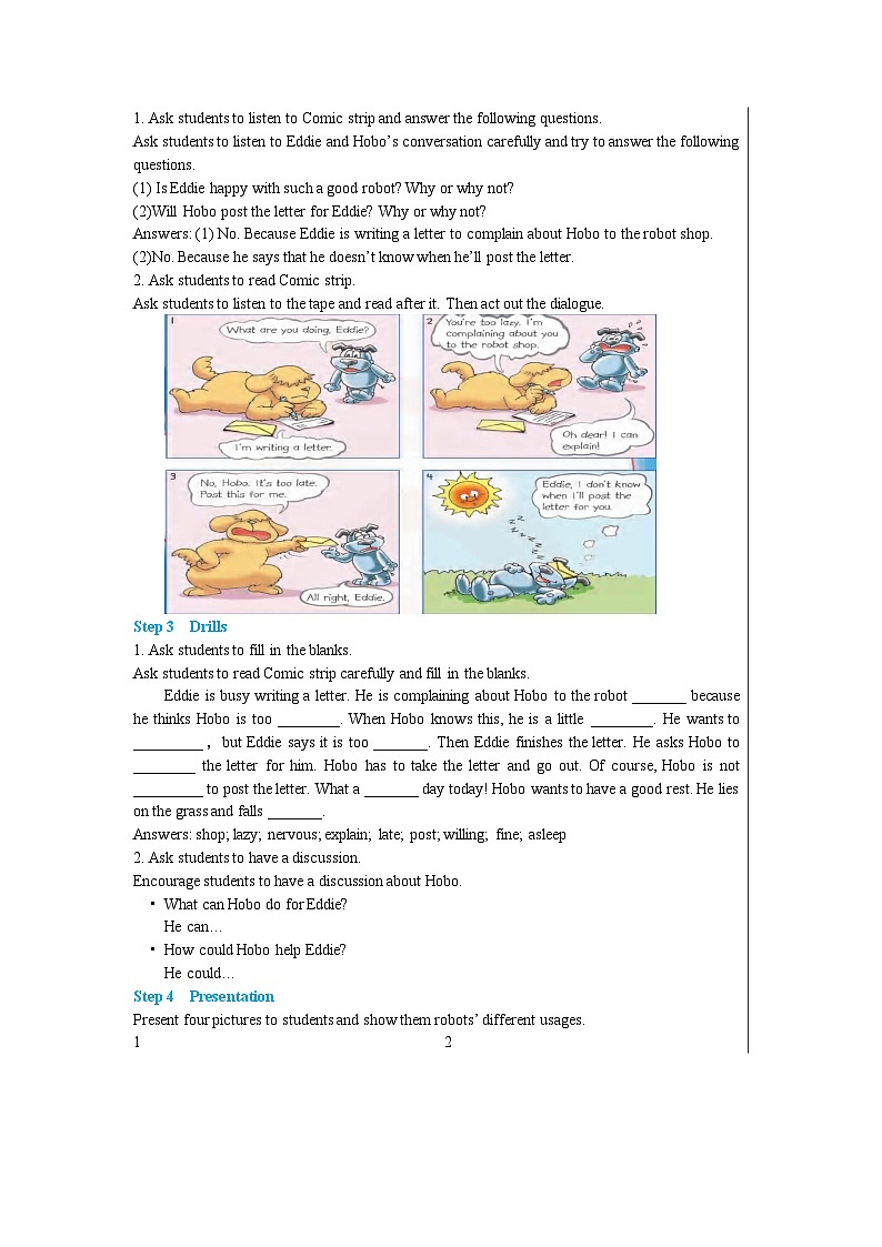 Unit 3 Comic strip & Welcome to the unit教案02