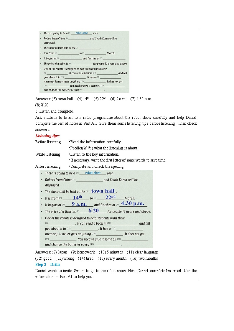 Unit 3 Integrated skills & Study skills教案第3页