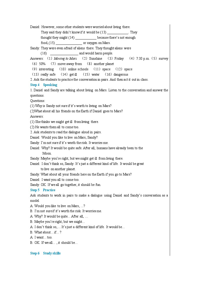 Unit 4 Integrated skills & Study skills教案03