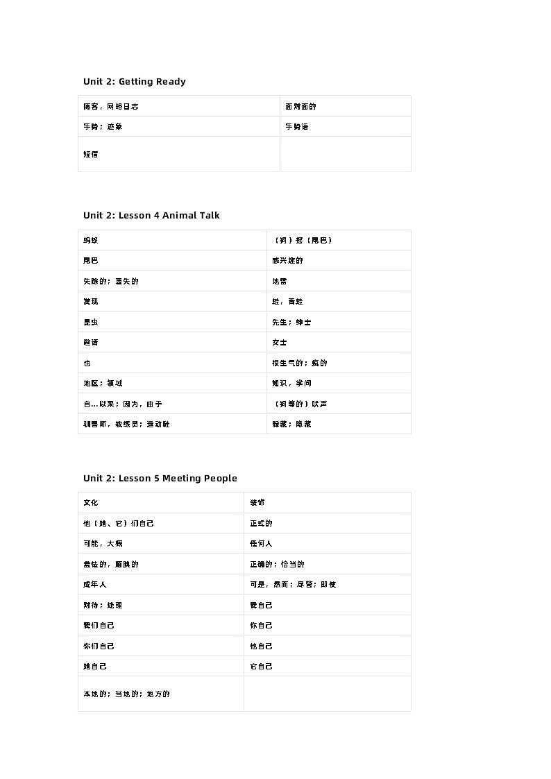北师大版八年级下册英语单词练习表第3页