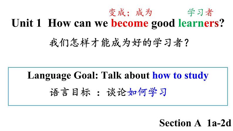 英语人教版九年级 Unit 1 How can we become good learners?A (1a-2d) 上课课件01