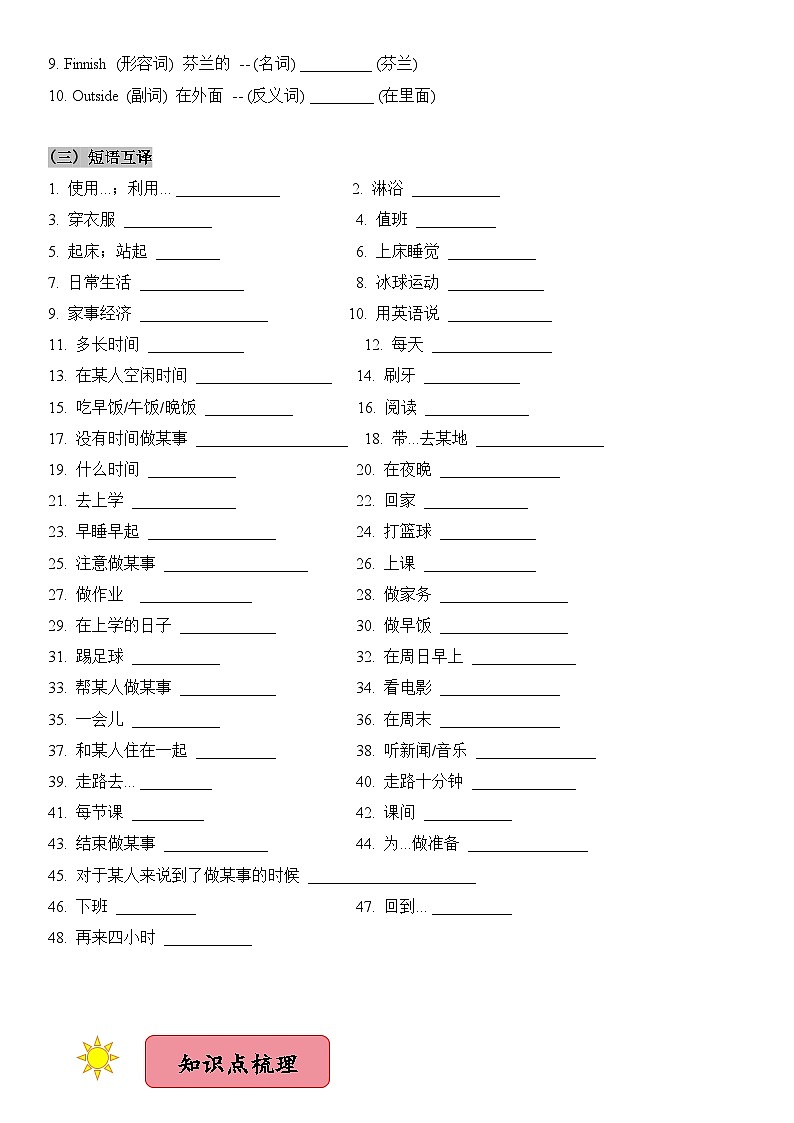 2024新人教版七年级上册英语 Unit 6知识点梳理及语法讲义（教师版+学生版）02