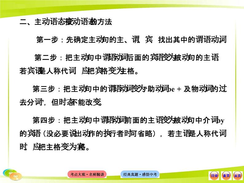 人教版初中英语语法知识点十二 语态课件05