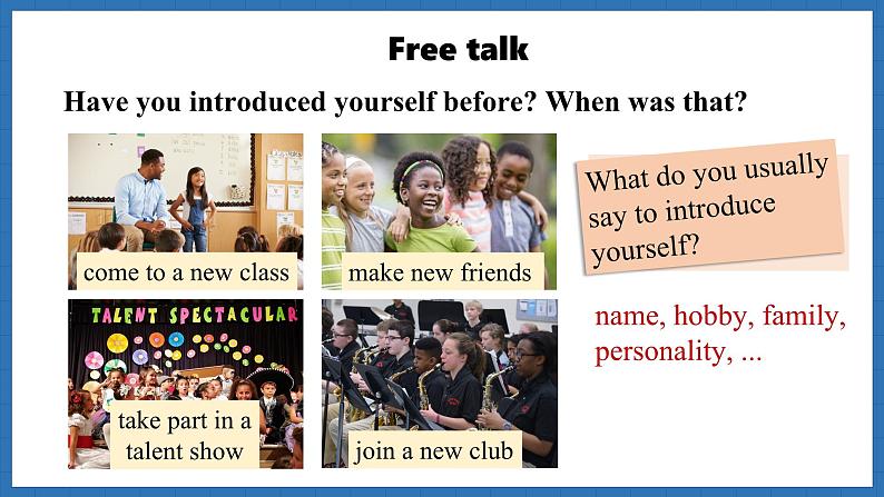 Starter Welcome to junior high Lesson 3 Introduce yourself(课件)--2024-2025学年外研版(2024)英语七年级上册05