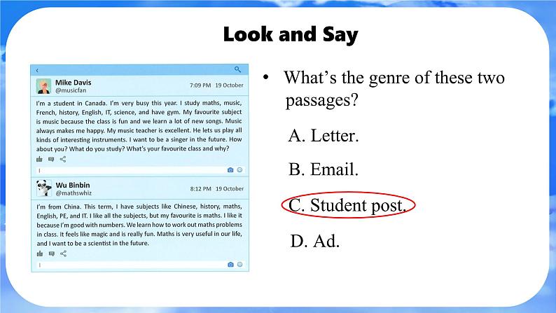 Unit 4  My Favourite Subject Section B (1a-2b) 课件- 2024-2025学年人教版七年级英语上册04