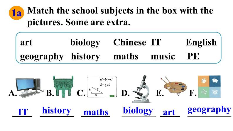 Unit 4 My Favourite Subject（Section A 1a-1d）课件 2024-2025学年人教版（2024）七年级英语上册07