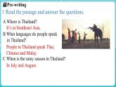 Unit 8 Knowing the world Lesson 5 A profile of Thailand 课件 2024-2025学年英语冀教版（2024版）七年级上册