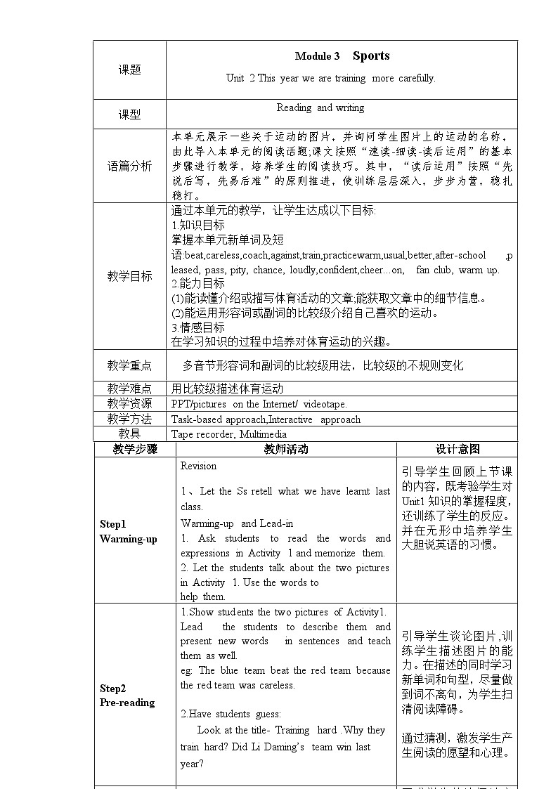 外研版初中英语八上Module3 U2课件+练习题+教案01