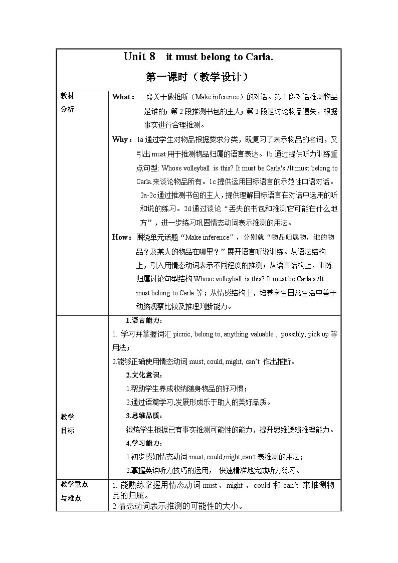 人教版九年级英语全一册 Unit 8 第1课时 (Section A 1a-2d》课件+教案+导学案+分层作业+素材01