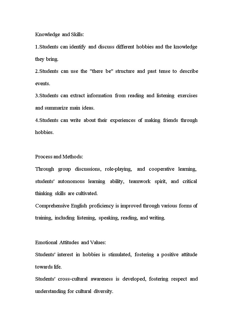 外研版（2024）七年级上册英语Unit 2 More than fun Developing Ideas 教学设计（英文版）02