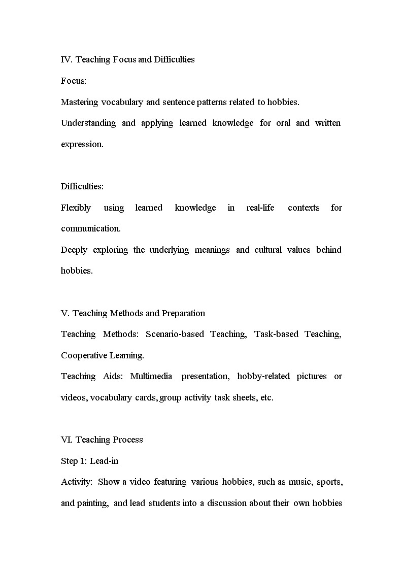 外研版（2024）七年级上册英语Unit 2 More than fun Developing Ideas 教学设计（英文版）03