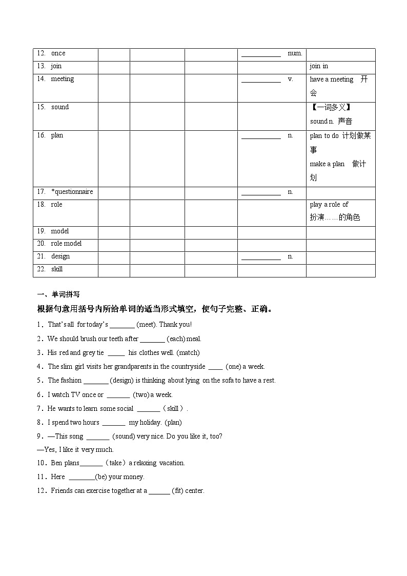 【核心素养】牛津译林版（2024）英语七年级上册 Unit 2 第1课时 同步基础+听力提升+真题专练（分层练习） (含答案)02