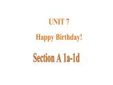 Unit 7 Happy Birthday！ 课时1 Section A (1a-1d) 课件- 2024-2025学年人教版（2024）七年级英语上册