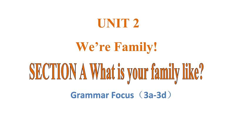 Unit 2 We’re Family! 课时3 Grammar Focus (3a–3d) 课件- 2024-2025学年人教版（2024）七年级英语上册01