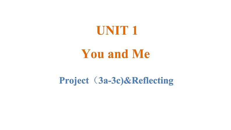 Unit 1 You and me Project （3a-3c)&Reflecting课件- 2024-2025学年人教版（2024）七年级英语上册01