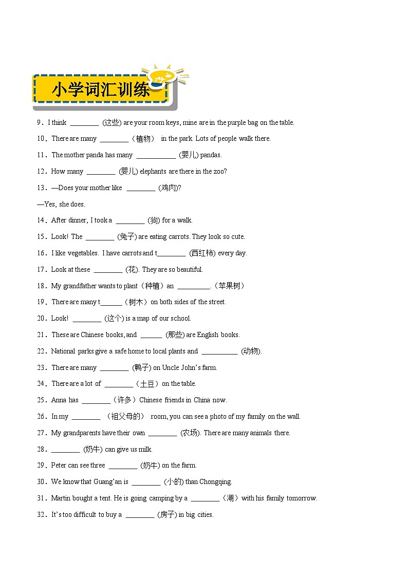 人教版（2024）初中英语7上 Starter Unit 3 Welcome 练习02