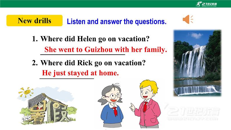 人教新目标版英语八年级上册 Unit1《Where did you go on vacation？SectionA2d&Grammar focus-3c》课件+导学案+素材04