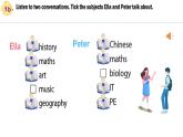 Unit 4 My Favourite Subject  Section A(1a—2f)课件--2024-2025学年人教版英语七年级上册