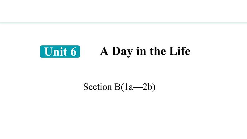 Unit 6 A Day in the life Section B(1a—2b)课件--2024-2025学年人教版英语七年级上册01